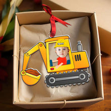 Load image into Gallery viewer, Personalized Construction Truck Ornament for Kids Ornament PopCulturePrints
