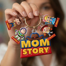 Load image into Gallery viewer, “Celebrate Mom’s Love with a Personal Touch” - Lovely Characters Acrylic Tag Keychain - Custom Gift for Moms and Grandmas Keychains PopCulturePrints
