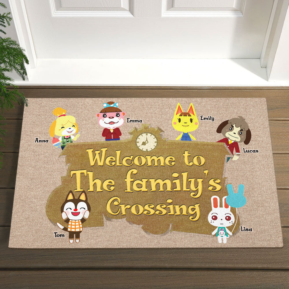 Custom Family Welcome Doormat - Animal Crossing Inspired Doormat PopCulturePrints
