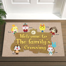 Load image into Gallery viewer, Custom Family Welcome Doormat - Animal Crossing Inspired Doormat PopCulturePrints
