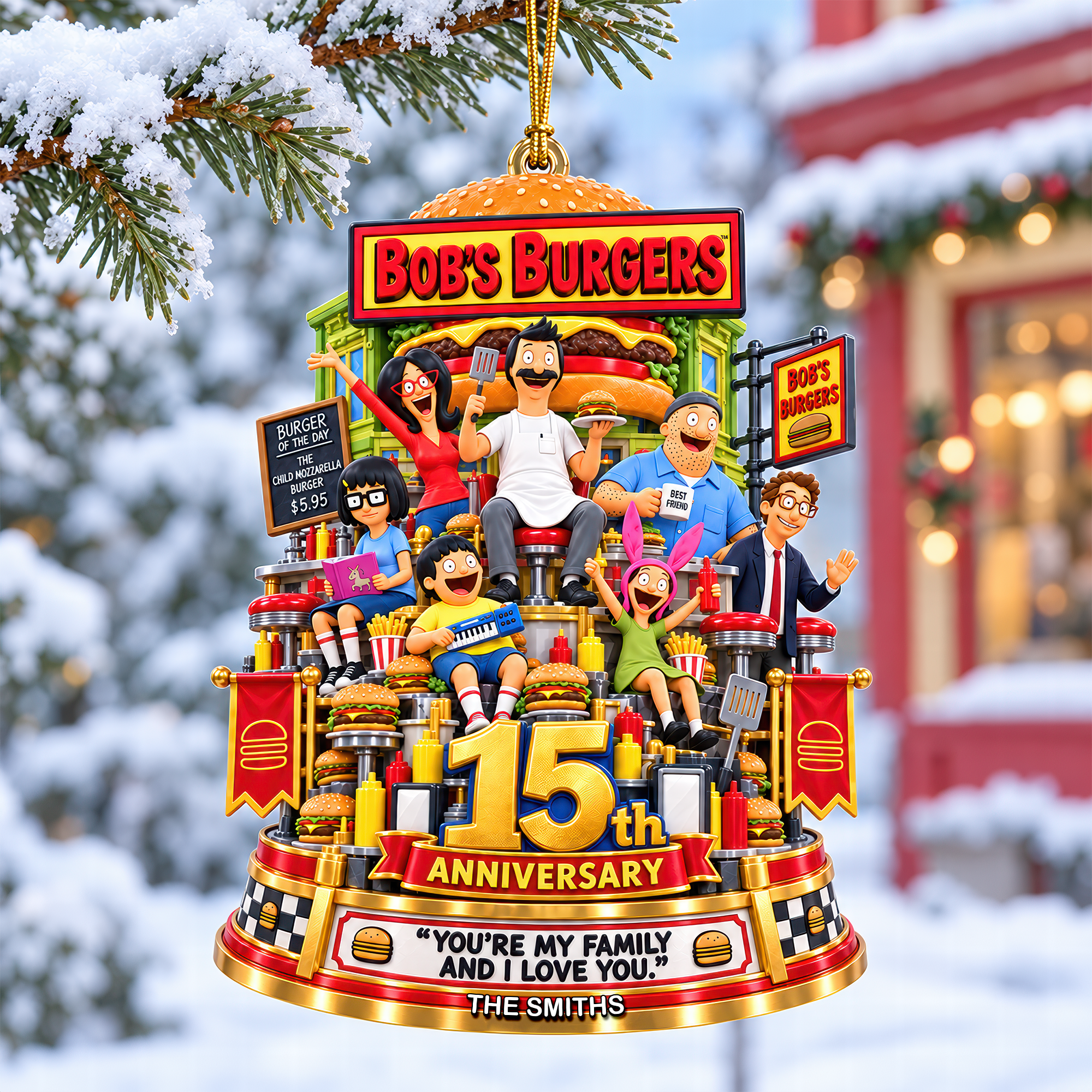 15th Anniversary Christmas Ornament - Personalized Gift for Family and Friends Ornament PopCulturePrints