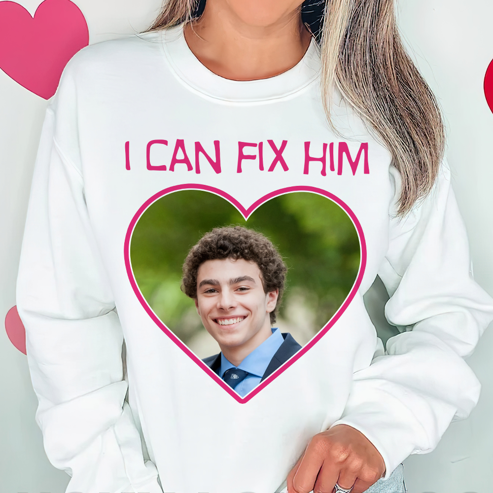 Personalized 'I Can Fix Him' Heart Sweatshirt