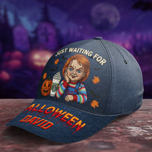 Load image into Gallery viewer, Just Waiting For Halloween - Personalized Slasher Waiting Classic Cap Caps PopCulturePrints
