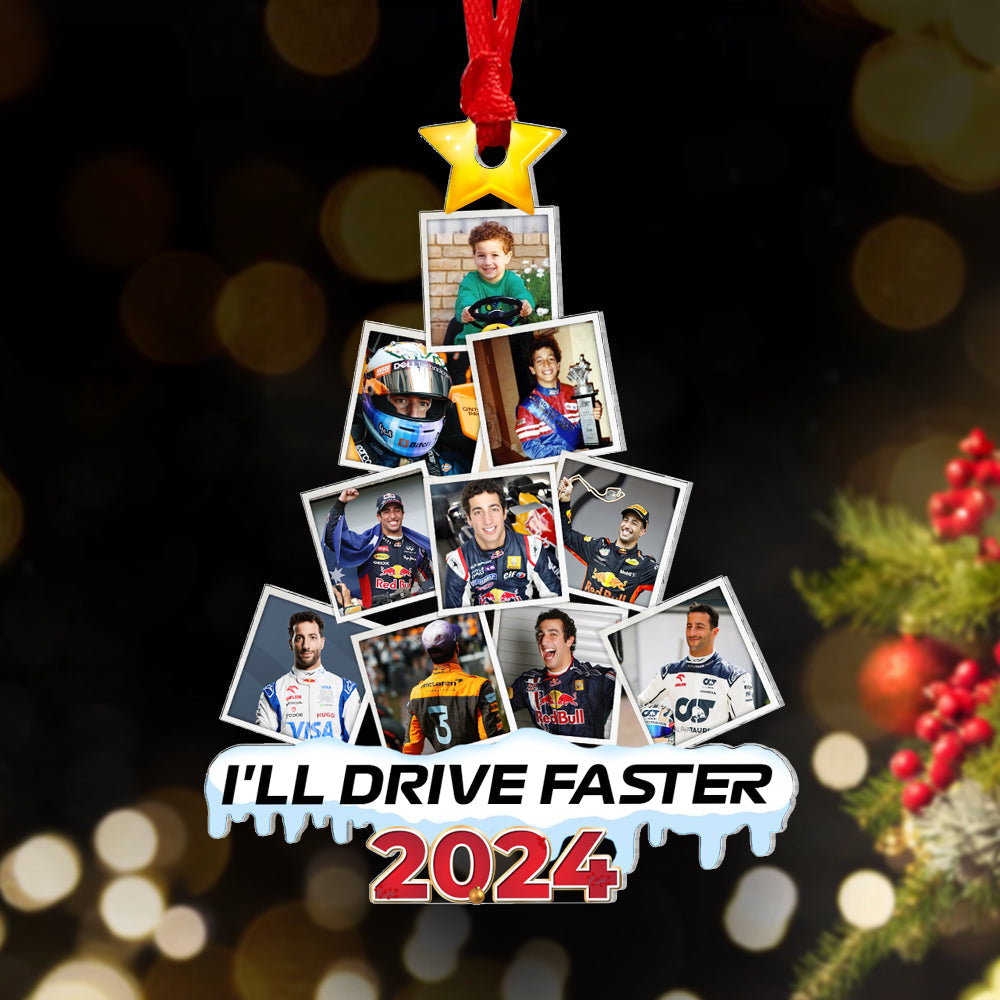 Personalized Racing Fan Christmas Ornament - Custom Photo Gift