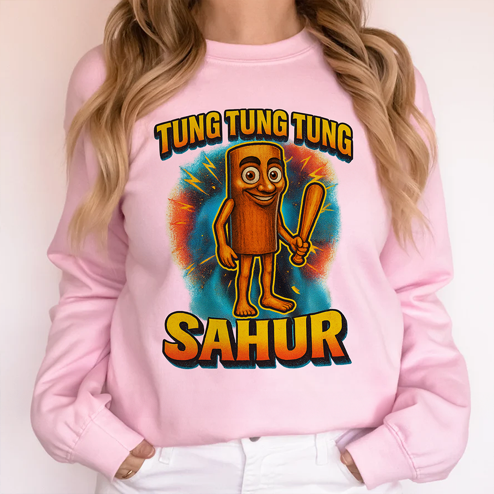 Tung Tung Tung Sahur Brainrot Shirt - A Fun Personalized Gift for Kids Shirts PopCulturePrints