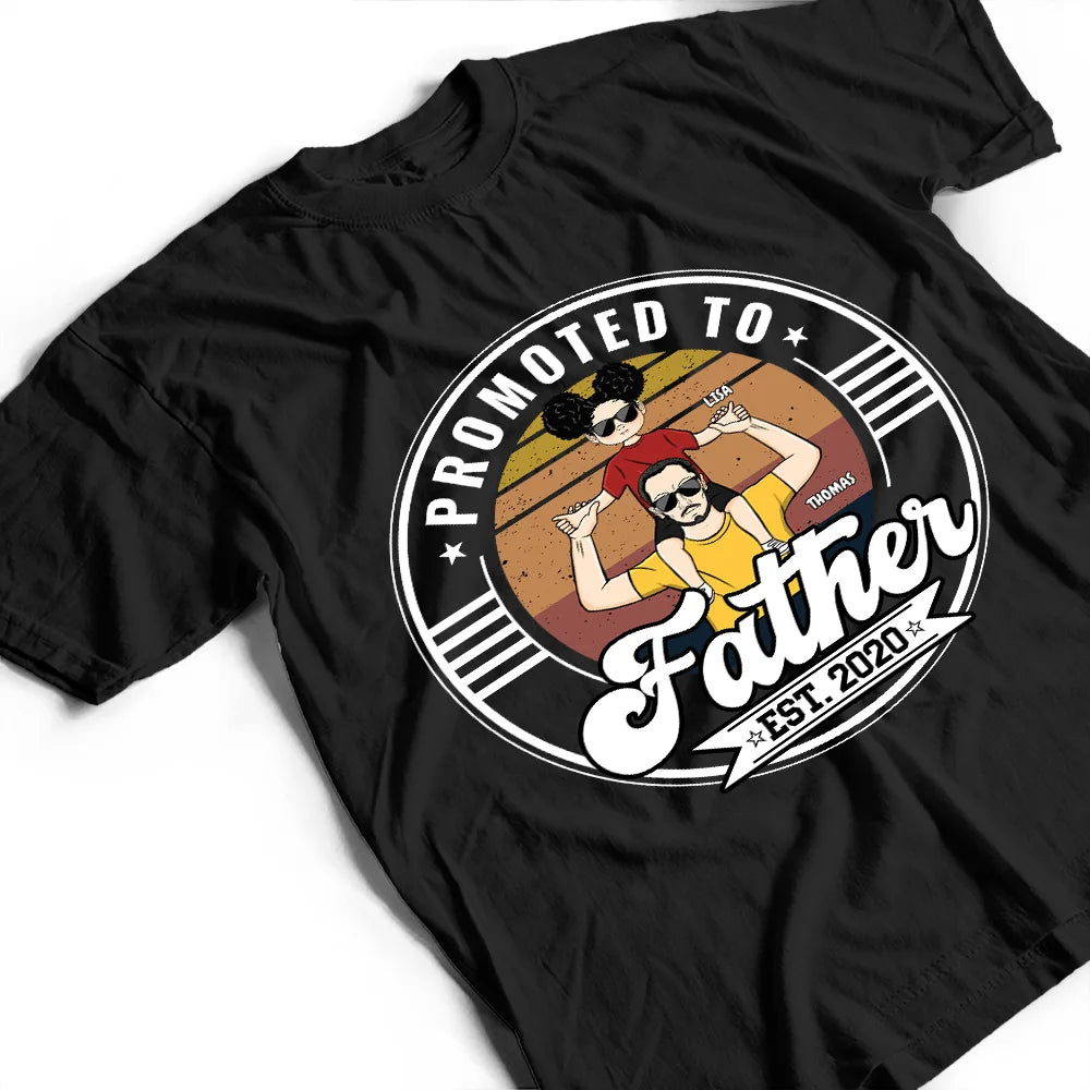 Promoted To Daddy - Custom T-Shirt for New Dads T-shirt PopCulturePrints