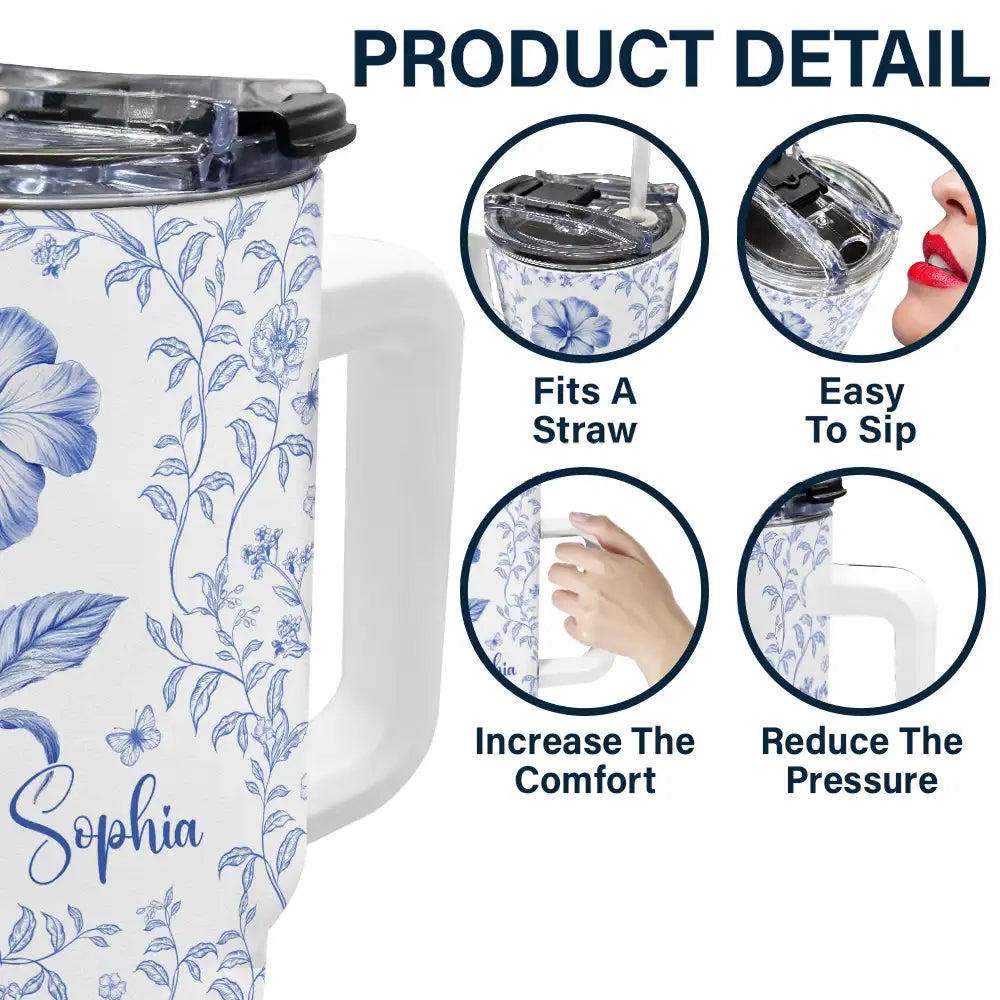 Bloom Where You're Planted - Personalized 40oz Tumbler with Straw Tumbler PopCulturePrints