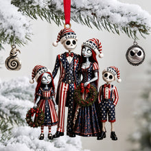 Load image into Gallery viewer, "Celebrate the Spooky Season with Patriotic Flair" - Personalized Spooky Patriotic Family Ornament - Unique Gift for Family and Friends
