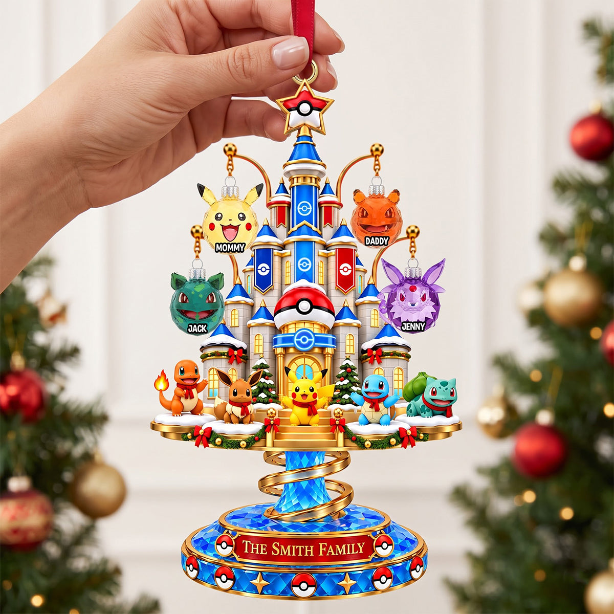 Magical Castle Creature Christmas Ornament - Personalized Gift for Family Joy