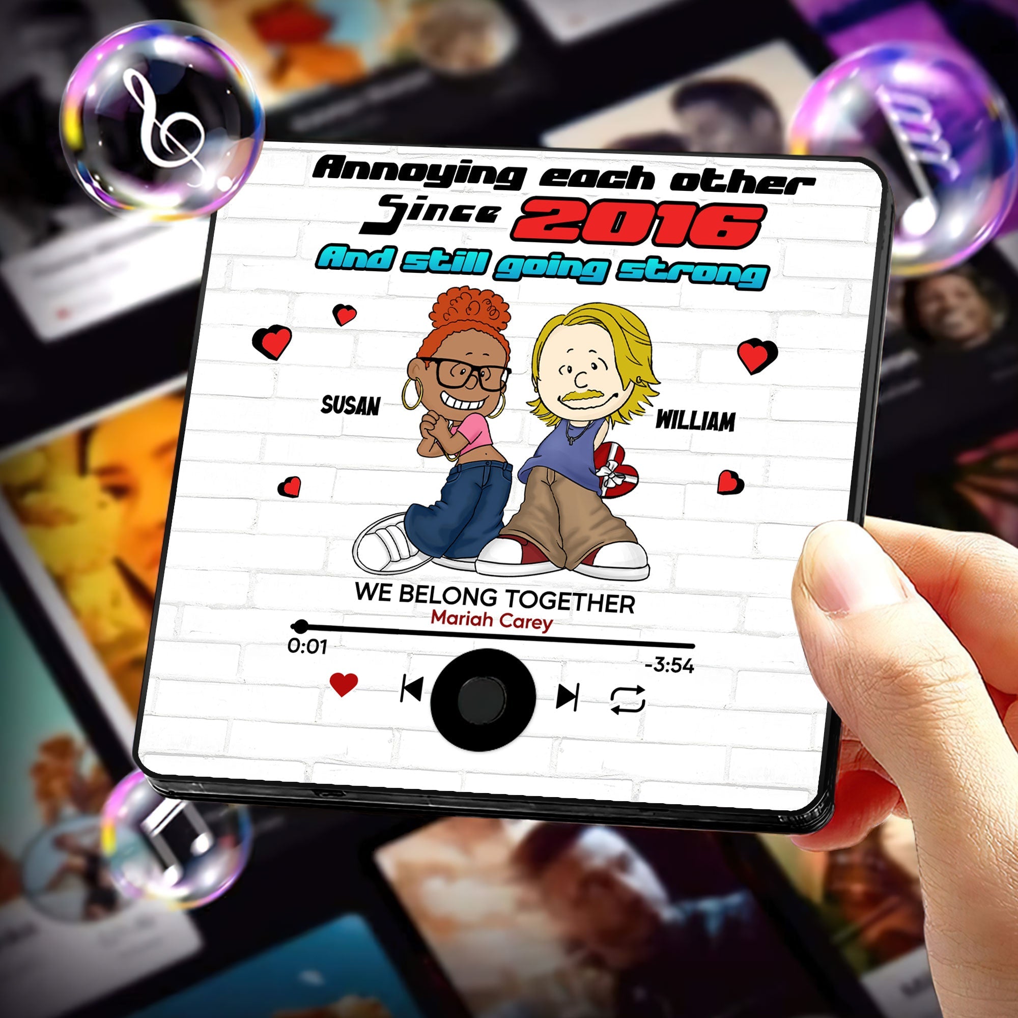 Personalized Music Fridge Magnet for Couples - Custom Gift for Anniversaries Fridge Magnet PopCulturePrints