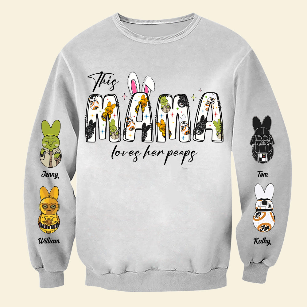 This Mama Loves Her Peeps - Personalized Easter Day Sweatshirt AOP Products PopCulturePrints