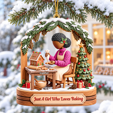 Load image into Gallery viewer, Just A Girl Who Loves Baking - Personalized Christmas Ornament for Baking Enthusiasts
