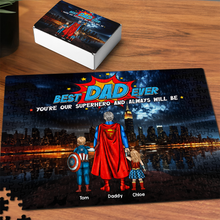 Load image into Gallery viewer, Best Dad Jigsaw Puzzle - Personalized Gift for Dad, Grandpa &amp; Superheroes Jigsaw Puzzles PopCulturePrints
