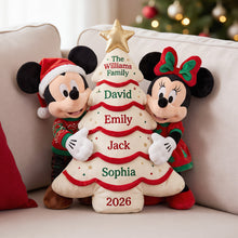 Load image into Gallery viewer, Celebrate Family Togetherness - Personalized Family Christmas Tree Plush Pillow
