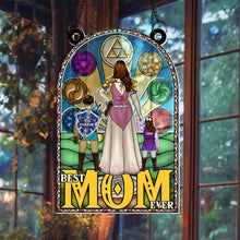 Load image into Gallery viewer, &quot;Best Mom Ever&quot; - Personalized Suncatcher Ornament for Mother&#39;s Day - Unique Gift for Mom and Grandma Ornament PopCulturePrints
