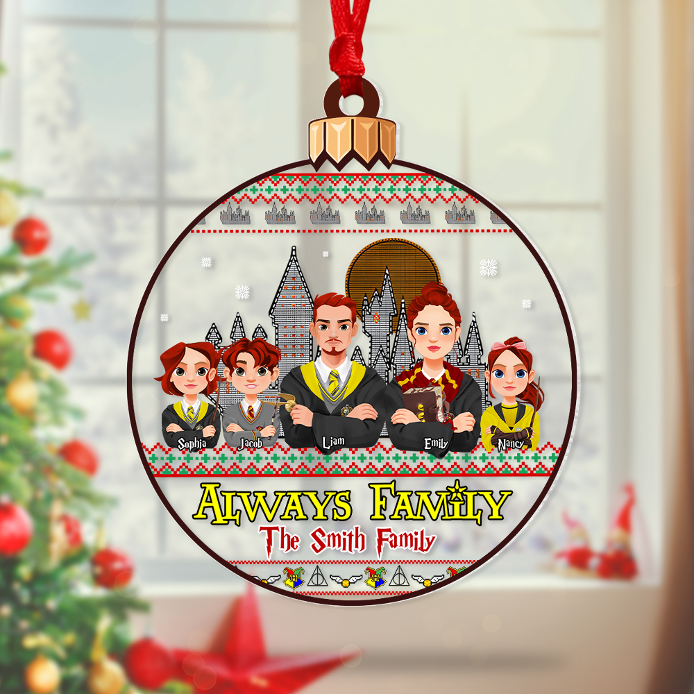 Personalized Christmas Family Ornament - Magical Theme