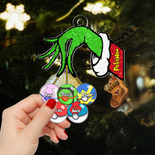 Load image into Gallery viewer, Custom Christmas Ornament - Festive Pokemon Ball Design for Mom Ornament PopCulturePrints
