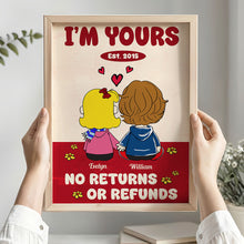 Load image into Gallery viewer, Personalized Couple Canvas Print - &#39;I&#39;m Yours&#39; Anniversary Gift Poster &amp; Canvas PopCulturePrints
