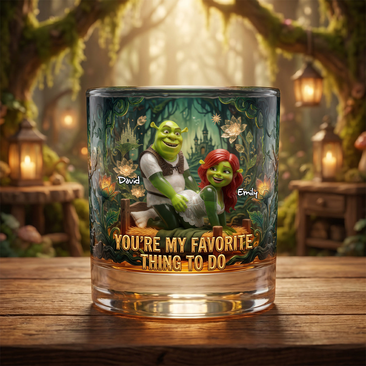 You're My Favorite Thing To Do - Personalized Funny Gifts for Couples - Custom Round Glass
