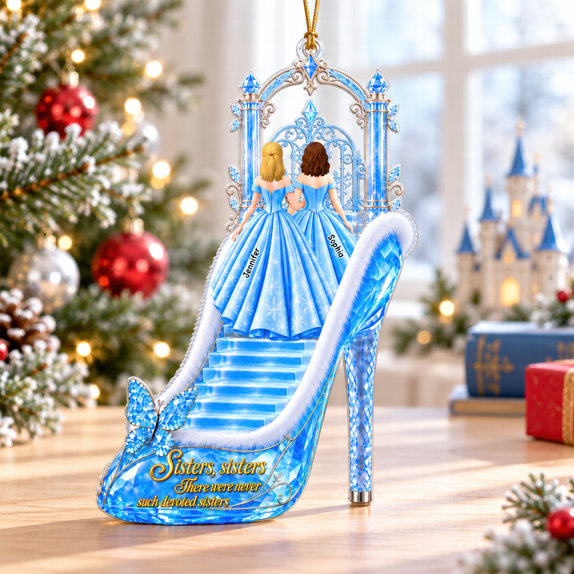 "Sisters, sisters, there were never such devoted sisters" - Enchanted Princess Heels Ornament - Personalized Christmas Gift for Sisters Ornament PopCulturePrints