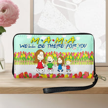 Load image into Gallery viewer, &quot;M.A.M.A, We&#39;ll Be There For You&quot; - Personalized Twill Faux Leather Wallet - Gift for Mom, Grandma, and Loved Ones Leather Wallet PopCulturePrints
