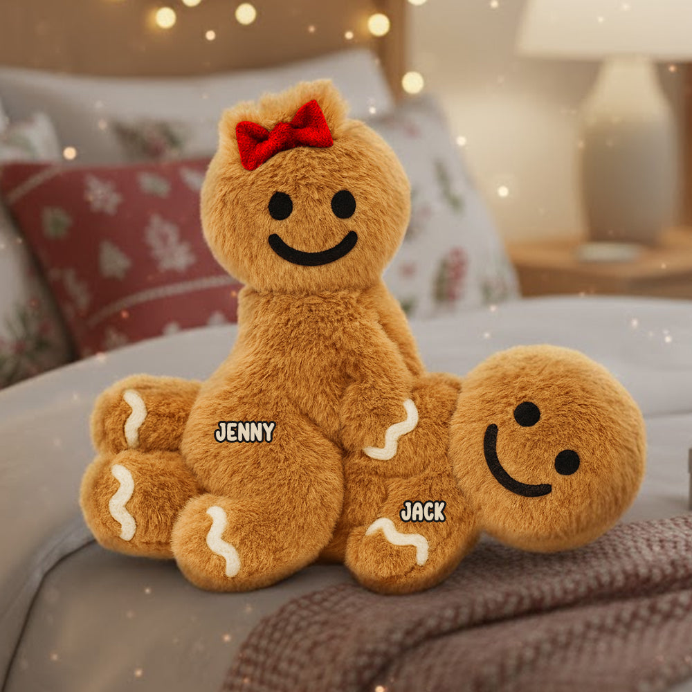 Cute Gingerbread Couple Pillow - Personalized Gift for Couples Pillow PopCulturePrints