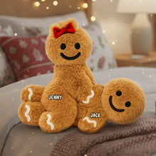 Load image into Gallery viewer, Cute Gingerbread Couple Pillow - Personalized Gift for Couples Pillow PopCulturePrints
