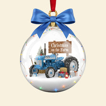 Load image into Gallery viewer, “Celebrate Christmas on the Farm!” - Farm Tractors Acrylic Ornament, Custom Personalized Gift for Friends, Family, and Farming Enthusiasts Ornament PopCulturePrints
