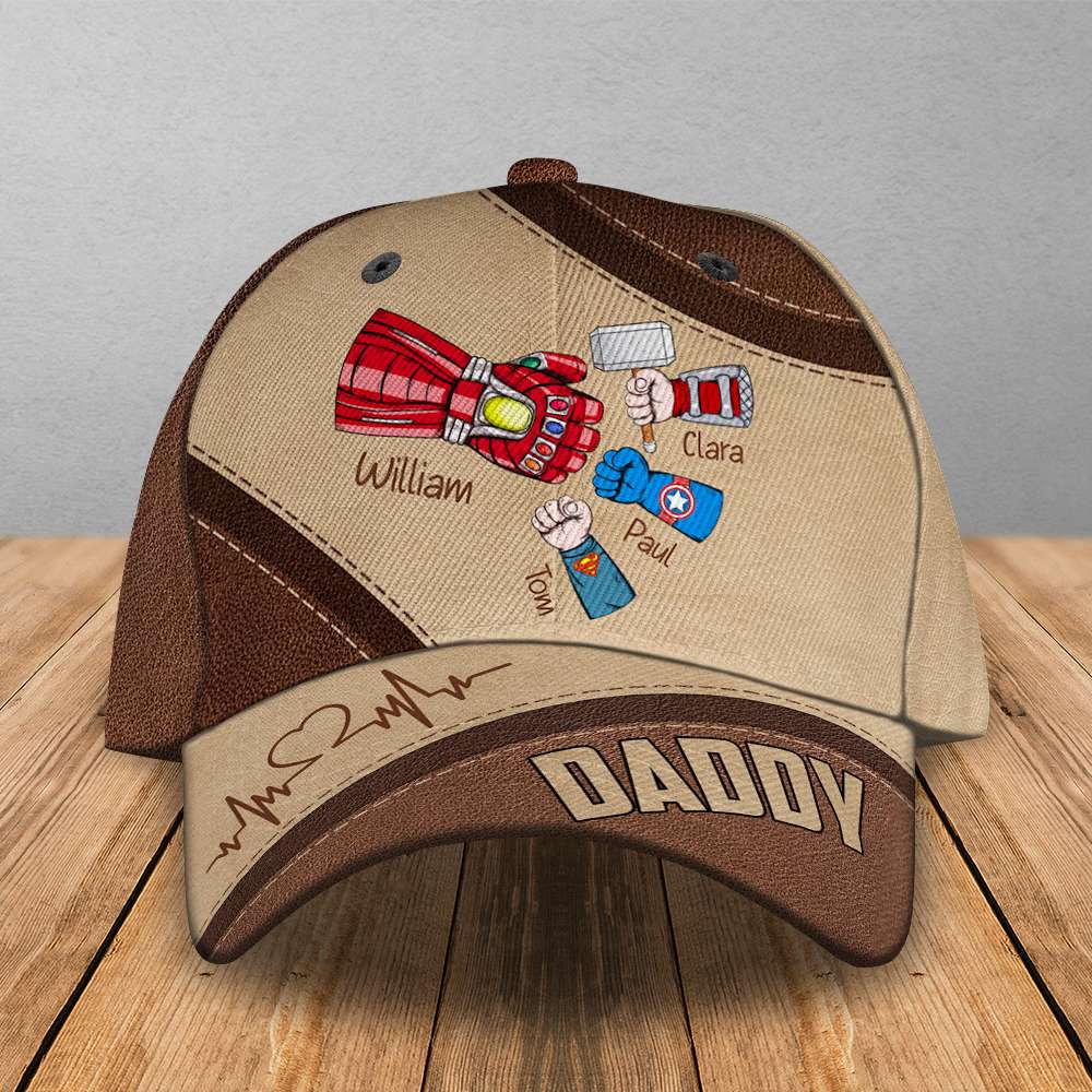 Custom Superhero Dad Cap - Personalized with Kids' Names