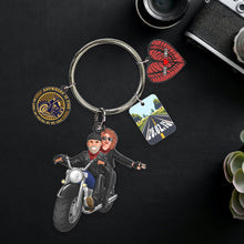 Load image into Gallery viewer, Custom Biker Couple Keychain - Perfect Personalized Gift Keychains PopCulturePrints
