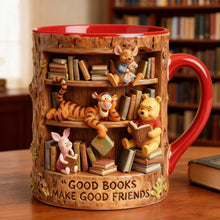 Load image into Gallery viewer, "Good Books Make Good Friends" - Nostalgia Art Coffee Mug, Personalized Gift for Book Lovers Coffee Mug PopCulturePrints
