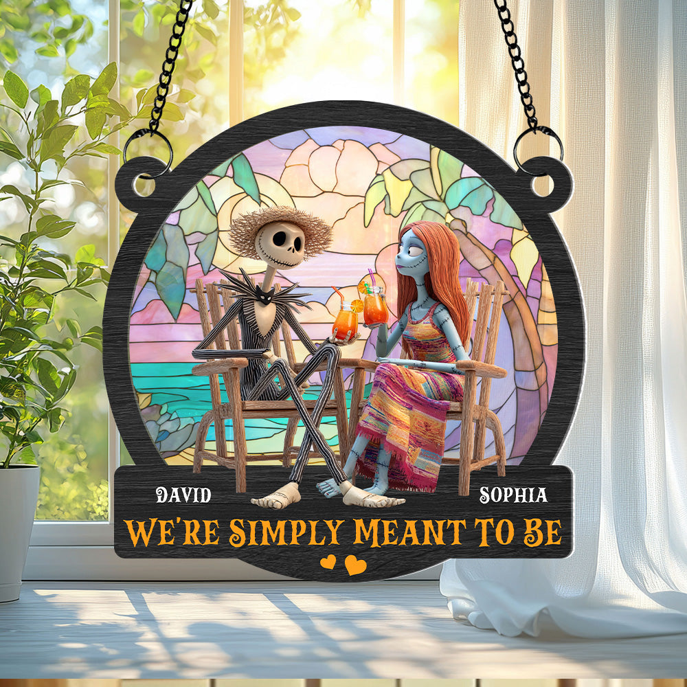 We're Simply Meant to Be - Nightmare Couple Suncatcher Ornament - Personalized Gifts for Couples Ornament PopCulturePrints