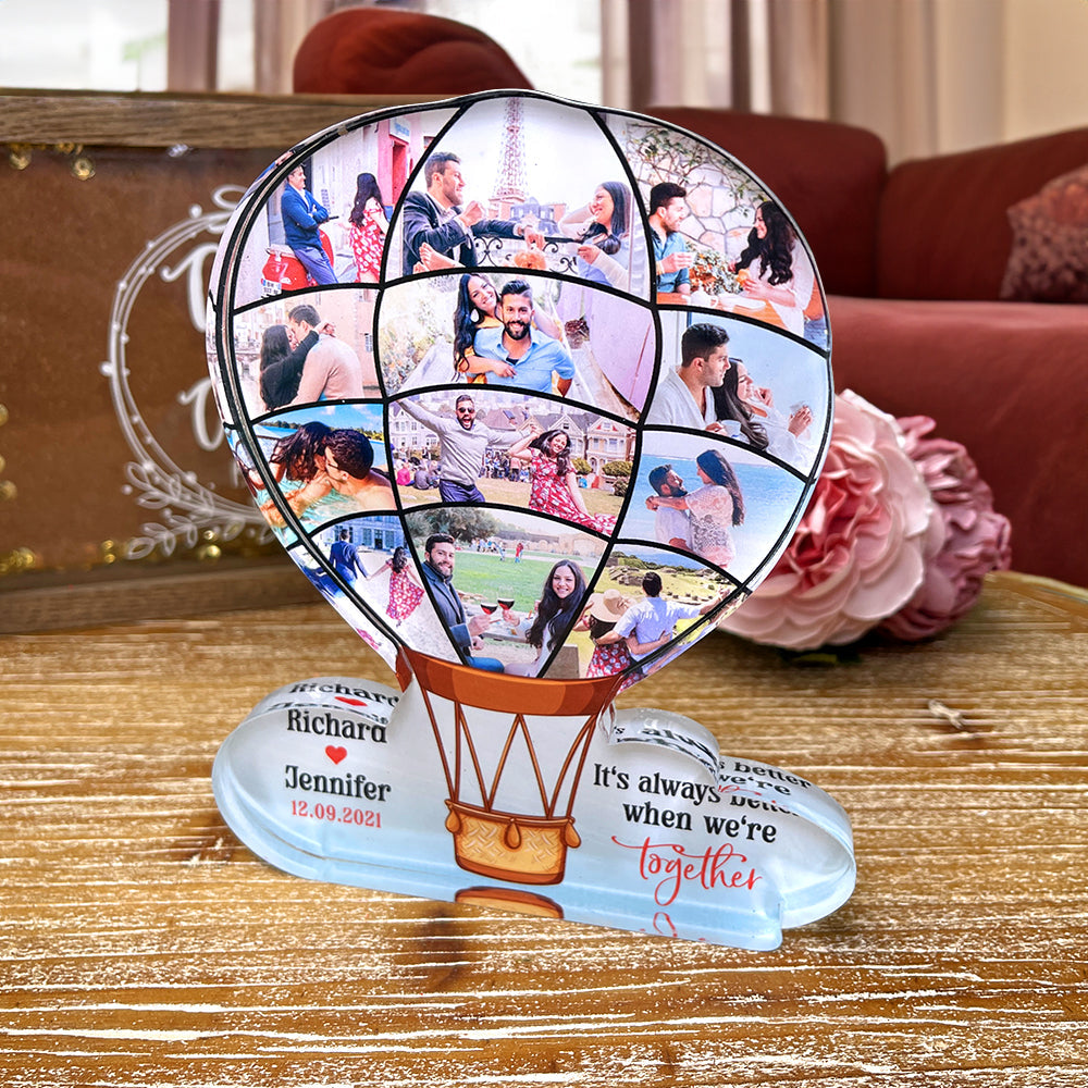 Personalized Hot Air Balloon Acrylic Plaque for Couples Decorative Plaques PopCulturePrints