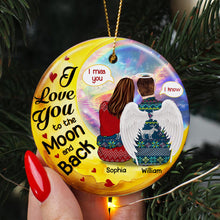 Load image into Gallery viewer, Personalized Couple Christmas Ornament - Love You To The Moon And Back - Valentine&#39;s Day Gifts Ornament PopCulturePrints
