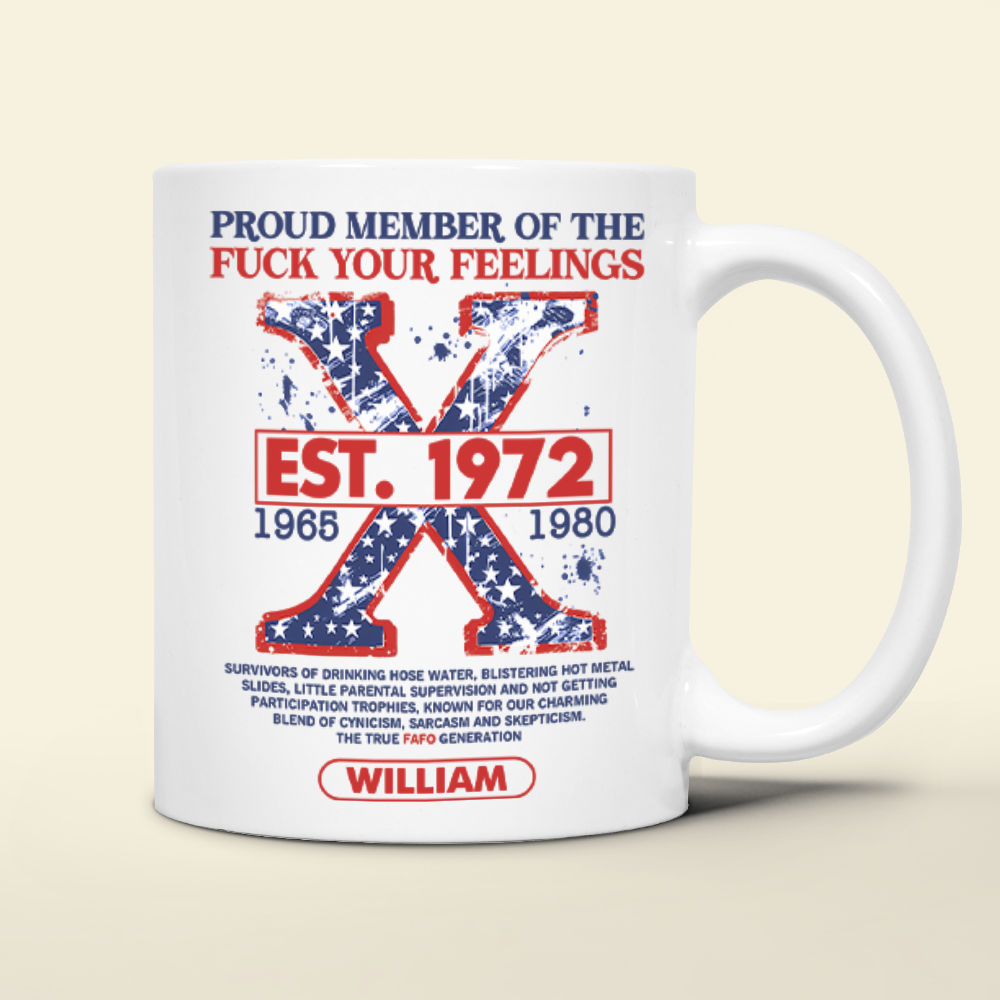 Gen X Personalized Coffee Mug - Proud Member & Bold Attitude Coffee Mug PopCulturePrints