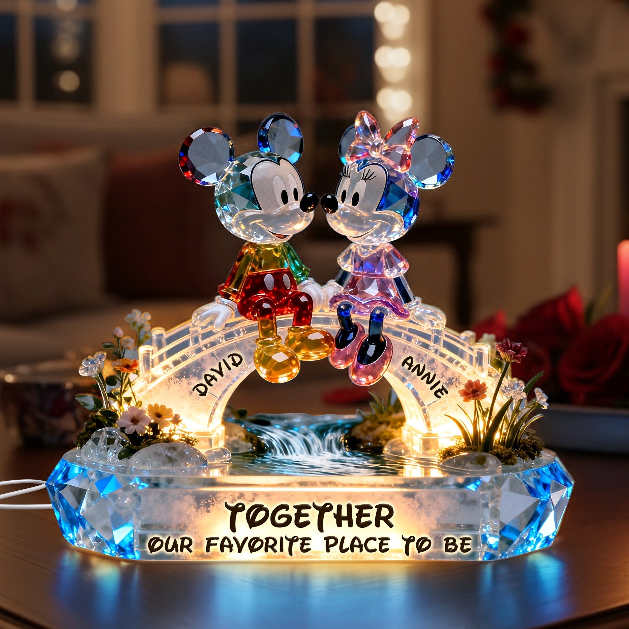 Together - Our Favorite Place to Be - Romantic Couple Acrylic Light Box - Personalized Gift for Couples Light Box PopCulturePrints