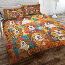 Load image into Gallery viewer, Festive Beagle Dog Quilt Bed Set for Christmas Blanket PopCulturePrints
