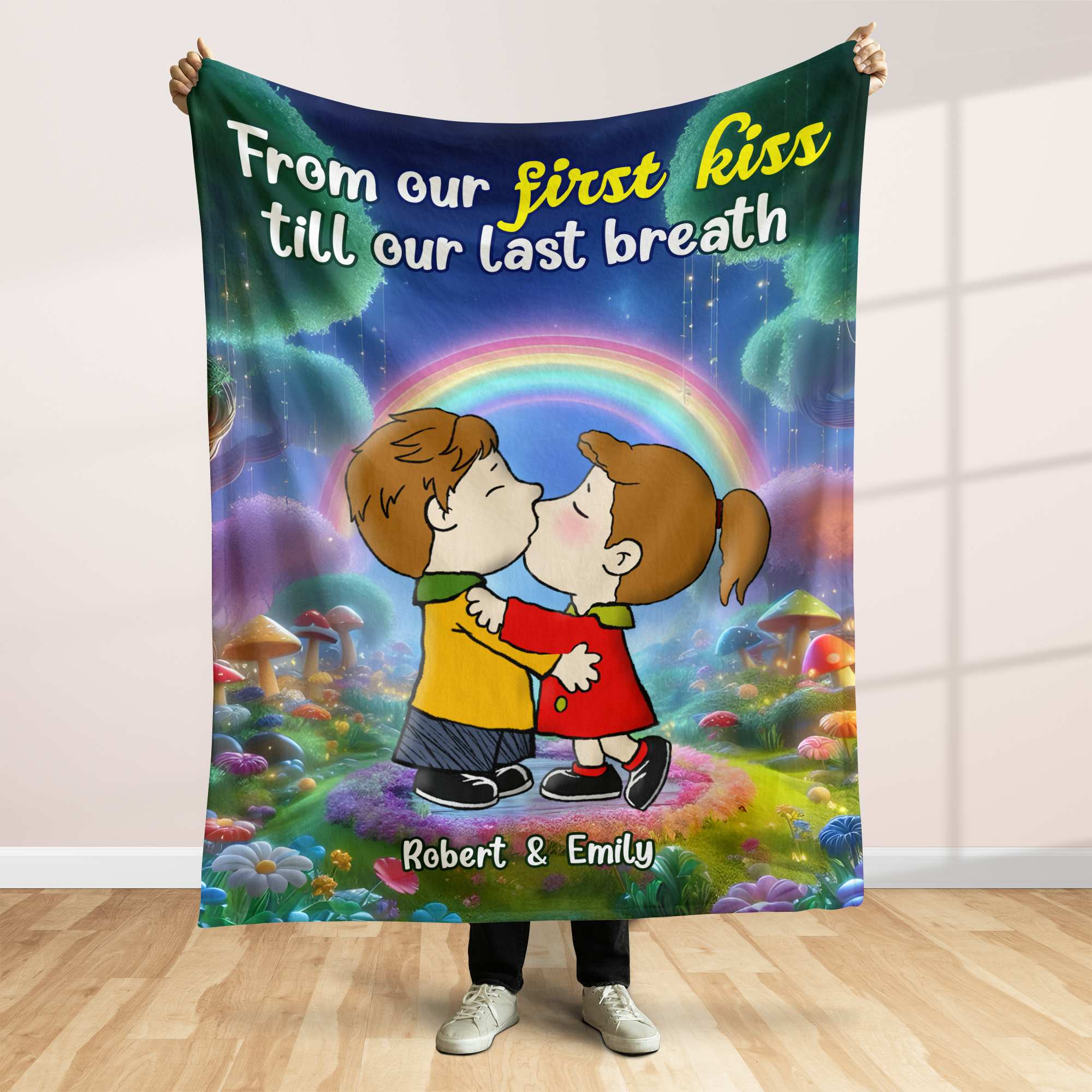 Personalized Couple Blanket: From Our First Kiss to Our Last Breath Blanket PopCulturePrints