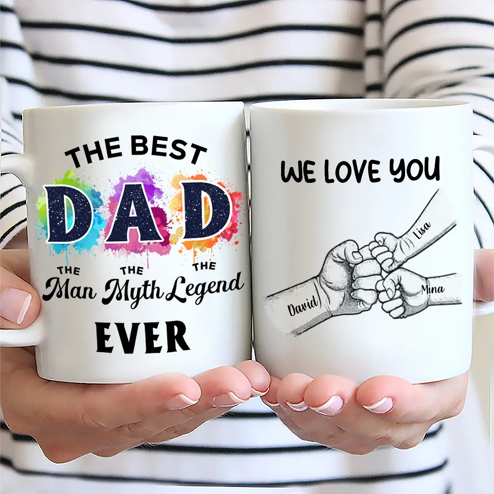 The Best Dad The Man The Myth - Personalized Mug for Dad & Grandpa Mug PopCulturePrints