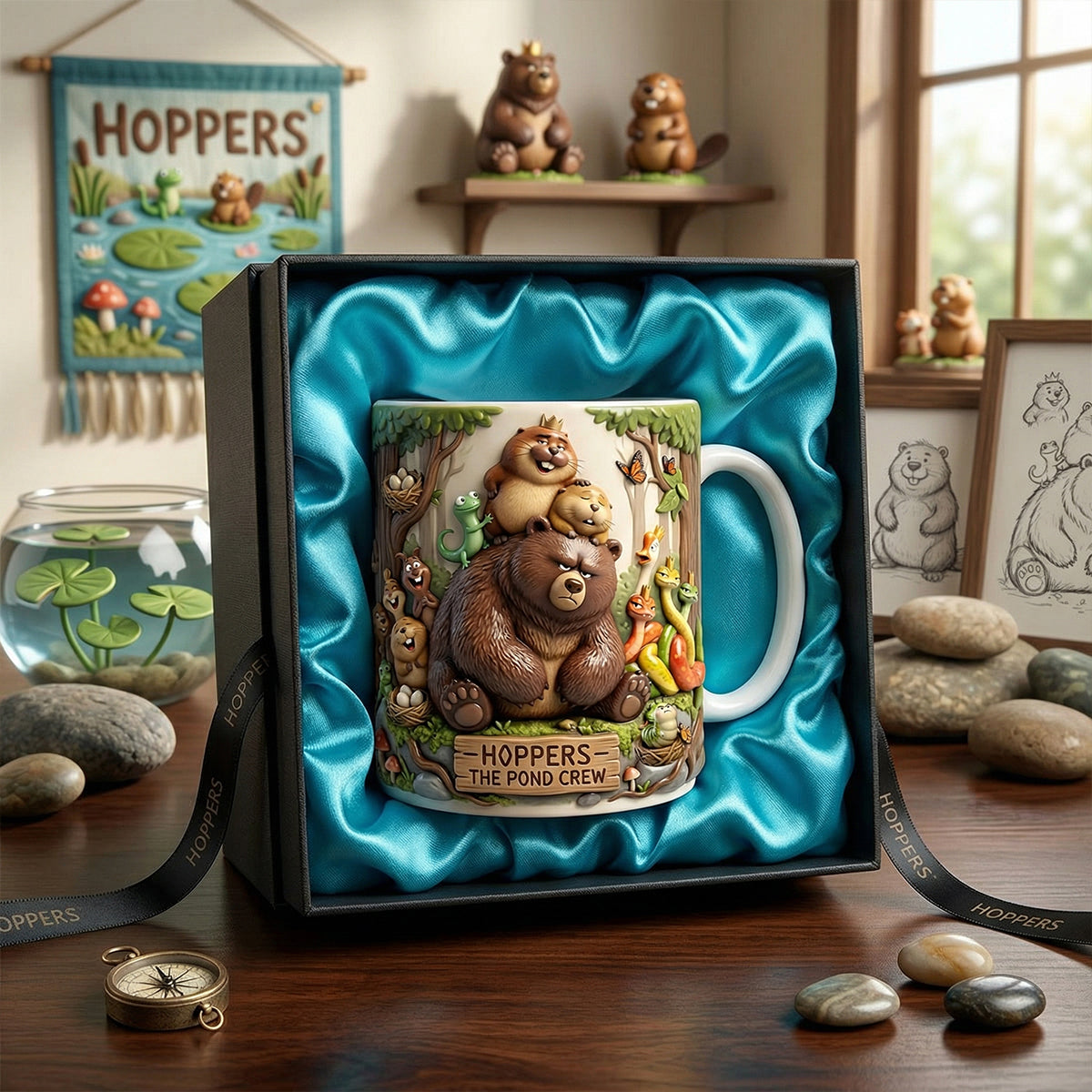 Hoppers - The Pond Crew Mug: A Funny Adventure Awaits - Personalized Coffee Mug for Nature Lovers Coffee Mug PopCulturePrints