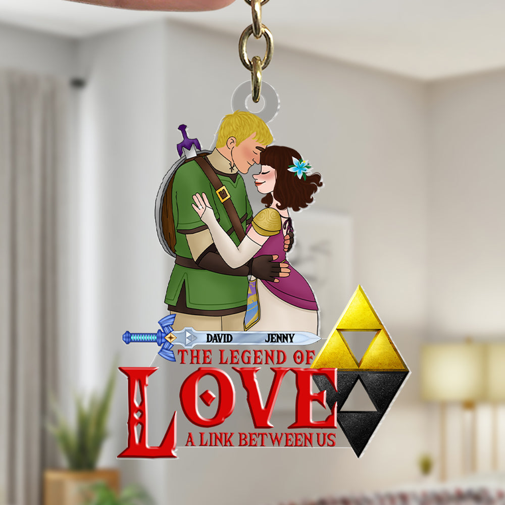 Gaming Couple Personalized Keychain - Love Legend Gift - Valentine's Day Gifts Keychains PopCulturePrints