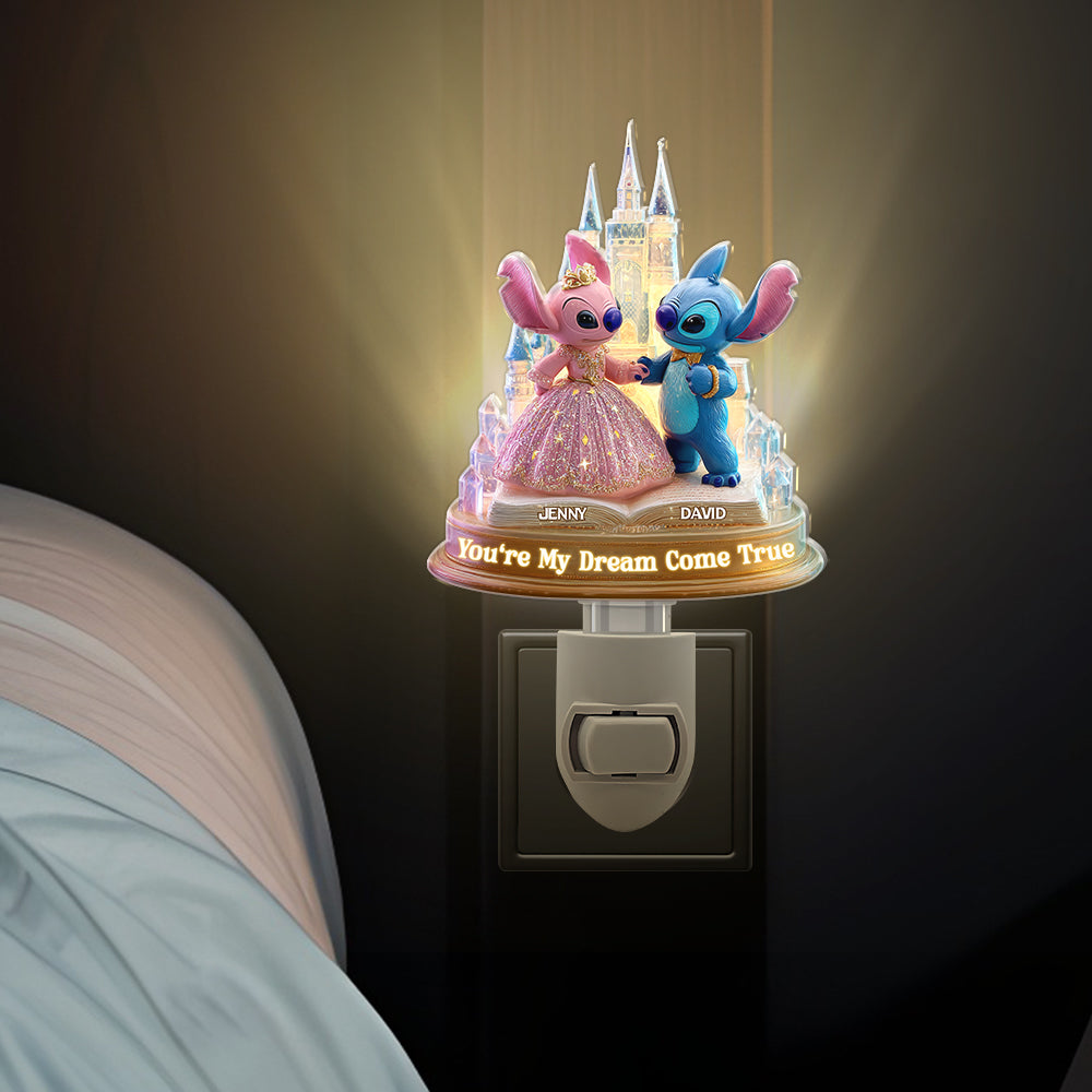 You're My Dream Come True - Personalized Couple Acrylic Night Light Night Light PopCulturePrints