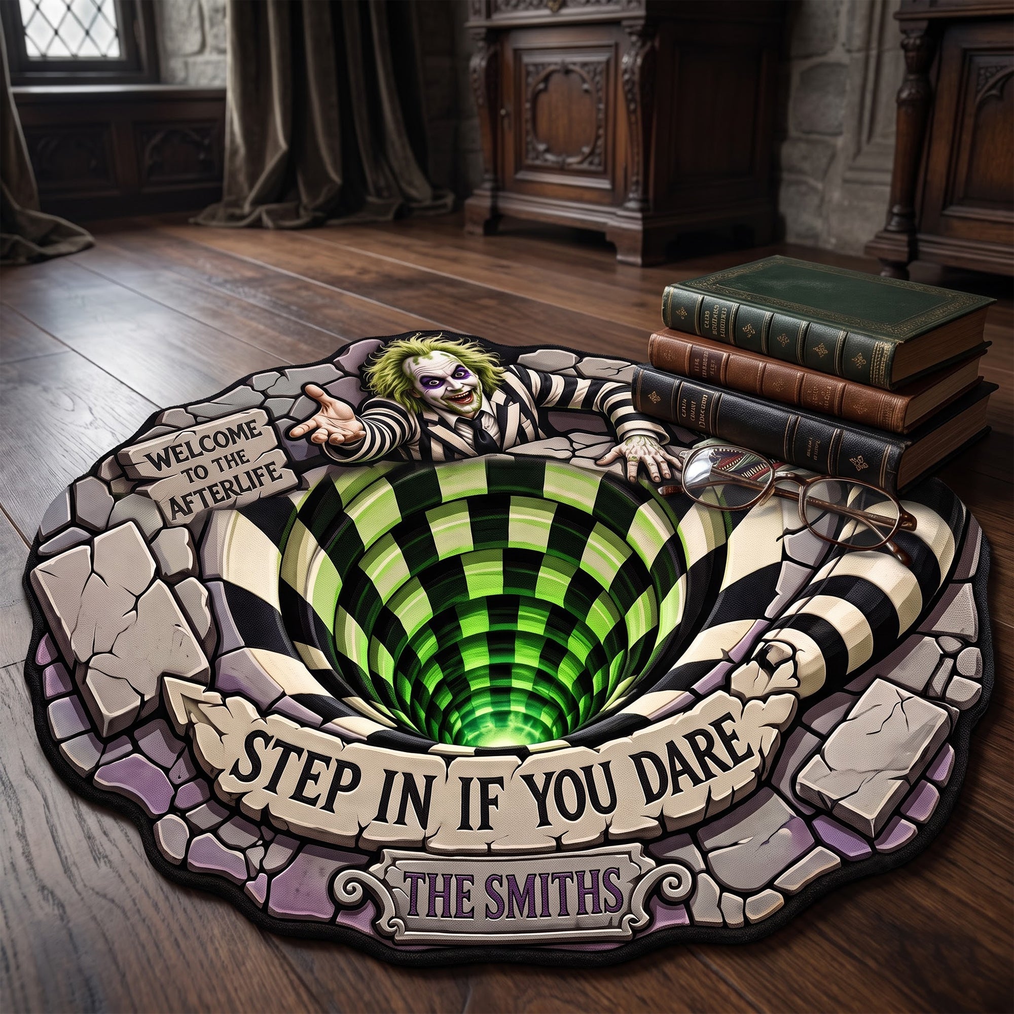 “Welcome To The Afterlife” - Personalized Halloween Doormat for Fun-Loving Souls