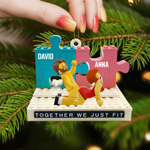 Load image into Gallery viewer, Together We Just Fit - Personalized Couple Ornament Ornament PopCulturePrints
