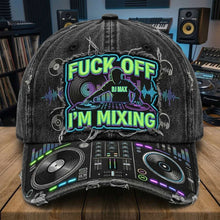 Load image into Gallery viewer, "DJ Max: Turn the Beat Up!" - Personalized DJ Turntable Graphic Cap - Unique Gift for Music Lovers
