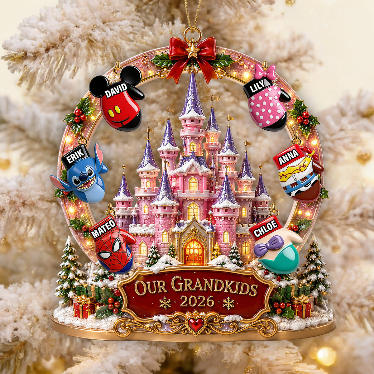 “Our Grandkids - A Magical Memory” - Personalized Acrylic Ornament - Perfect Gift for Grandparents, Family, or Friends