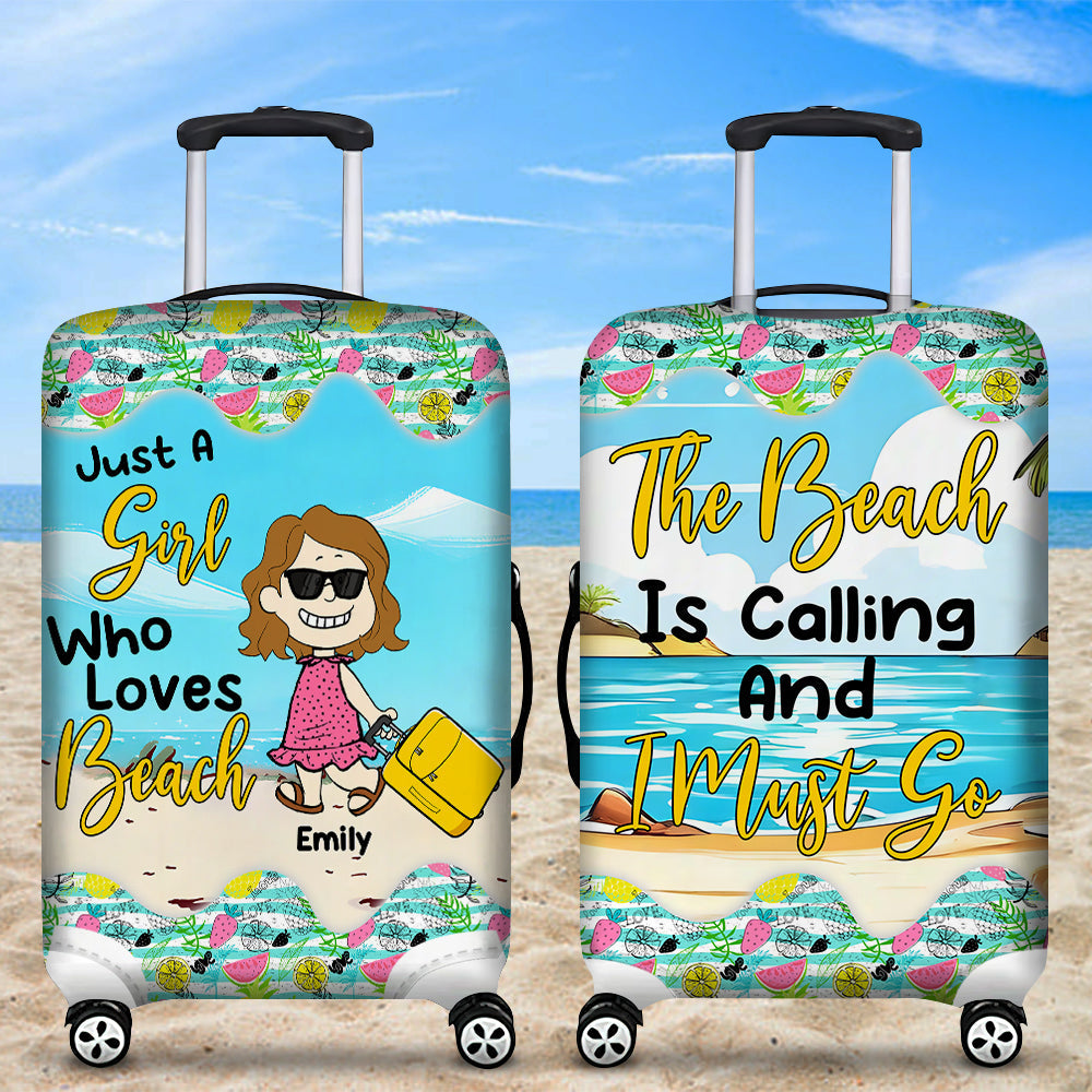 Personalized Beach Lover Suitcase Cover