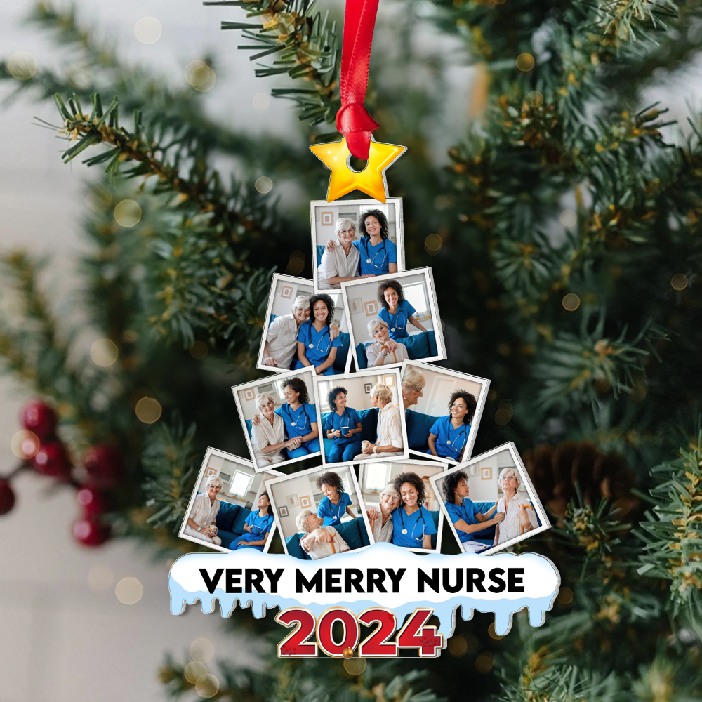 Personalized Nurse Photo Christmas Ornament 2024 Ornament PopCulturePrints