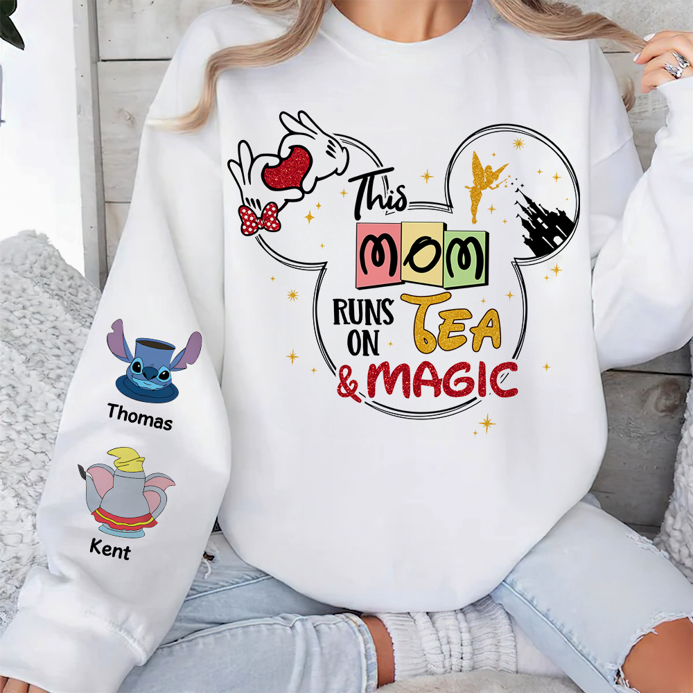 This Mom Runs On Tea & Magic - Personalized 3D Shirt for Mom, Grandma & More AOP Products PopCulturePrints