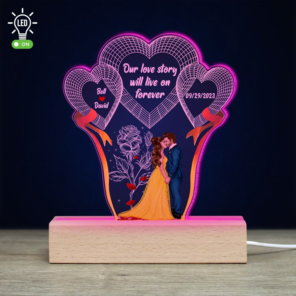 Personalized Romantic 3D LED Light - Couple's Gift for Valentine's Day Gifts Led Night Light PopCulturePrints